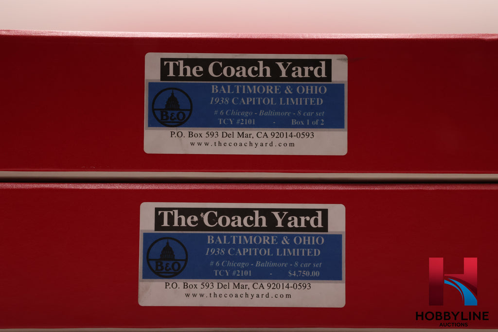 HO Brass Coach Yard Baltimore & Ohio 1938 Capitol Limited 8 Car Set | NEW